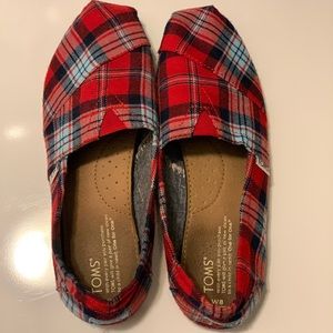 TOMS Plaid Slip Ons